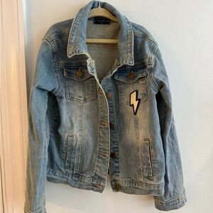 Wee Monster Smile Jean Jacket with Lightning Patch
